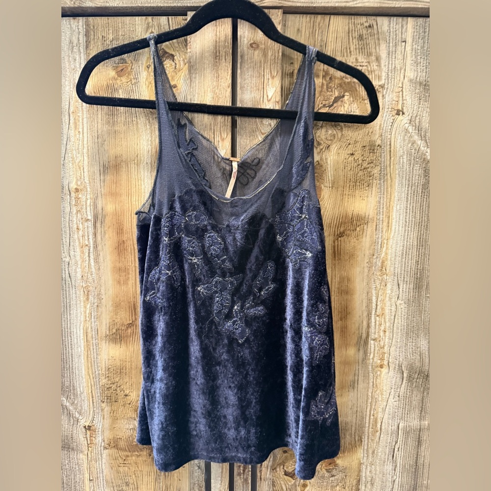 Free People Midnight Blue Lace Camisole